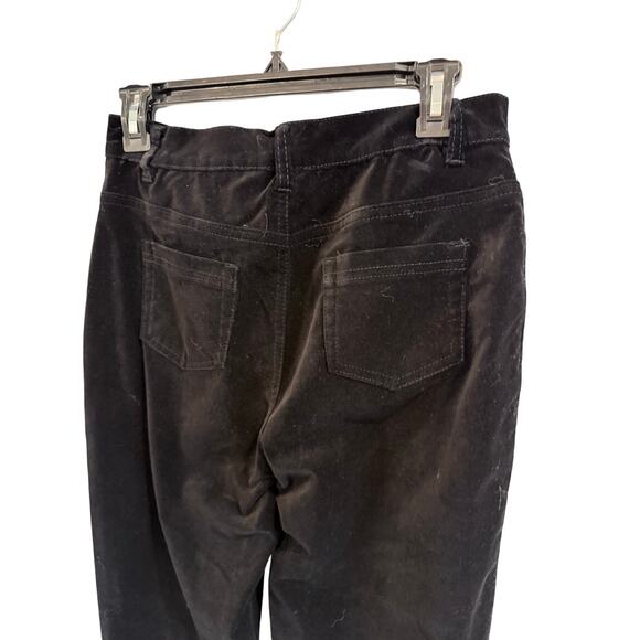 NWT DG Diane Gilman 4 Tall Black Velvet Straight Leg Trouser Pants Jeans Holiday - Picture 6 of 7